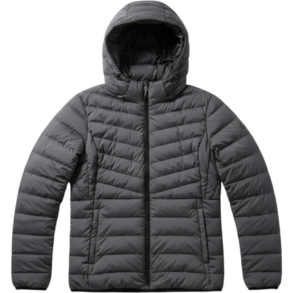 32 Degrees‎ Heat Womens Gray Hooded Puffer Jacket Quilted Full Zip Coat Large